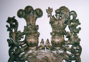 Coat of arms -detail, free duplicate, limewood, mordant, 50x40 cm