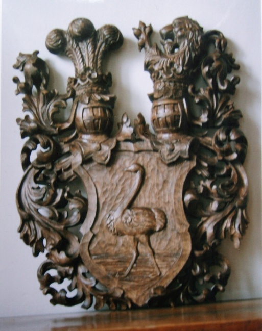 Coat of arms , free duplicate, limewood, mordant, 50x40 cm