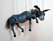 Puppet, coloured linden, 25x40x11 cm